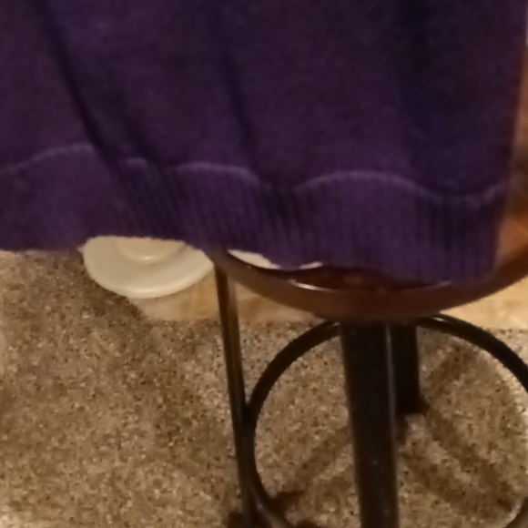 FINAL PRICE CHAPS purple s/s sweater w left-sided buttoned down shoulder 1X - Picture 6 of 9